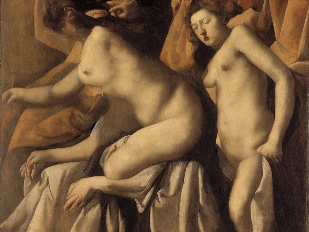 Image similar to Artemisia Gentileschi painting of female body