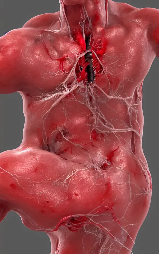 Prompt: intricated scientific medical 3d animation of veins and hemoglobines with a bat inside 3d octane render