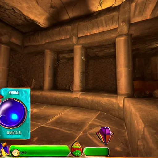 Image similar to screenshot of a game where you navigate through catacombs to collect gemstones Unreal Engine