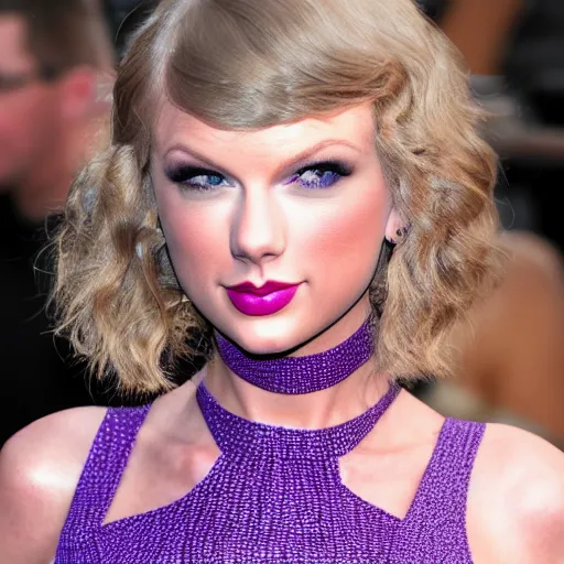 Image similar to purple skinned taylor swift