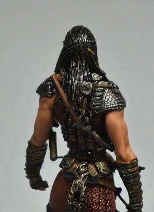 Image similar to Fine Image on the store website, eBay, Full body, 80mm resin detailed miniature of a Muscular female warrior, view from behind