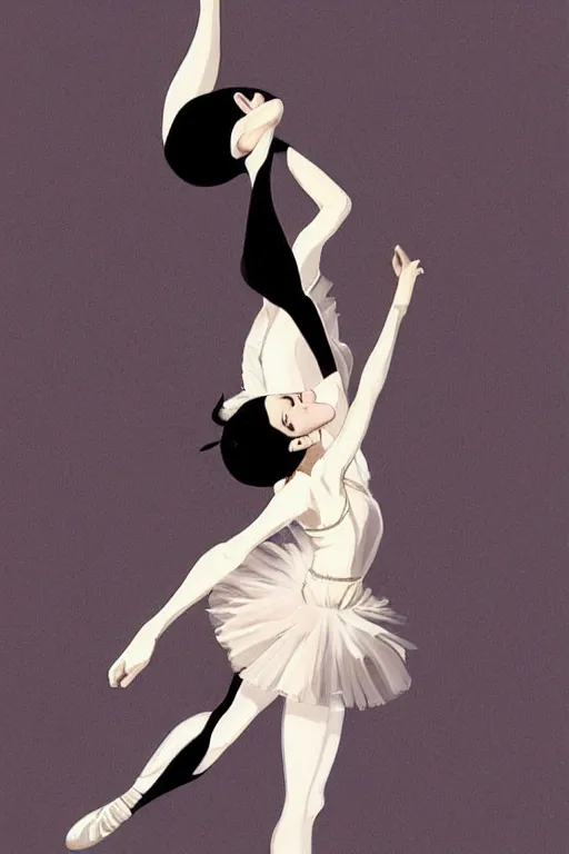 Image similar to ballerina, artwork made by makoto shinkai, inspired in hirohiko araki, clean details, light color palette, anatomically proportional, hd