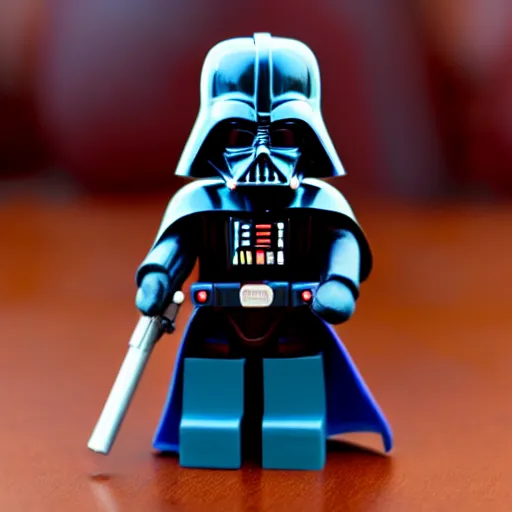 Image similar to darth vader wearing a blue crown , toy , mini figure , 4k , HD