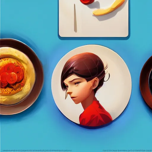 Image similar to face icon stylized minimalist breakfast at tiffany's, loftis, cory behance hd by jesper ejsing, by rhads, makoto shinkai and lois van baarle, ilya kuvshinov, rossdraws global illumination