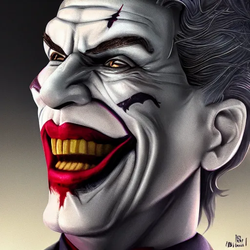 Image similar to Jay Powell as The Joker, digital art, cgsociety, artstation, trending, 4k