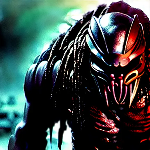 Prompt: predator from movie, full body picture, wide angle view, sci-fi, high definition details hyperrealistic, digital art, artstasion, deep depth of field