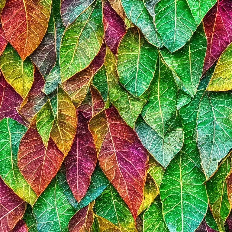 Prompt: a beautiful picture of amborellaceae with fantastic leaves with detailed abaxial structure, structural, textural, fantasy art, high quality, 8 k resolution, colorful, shining