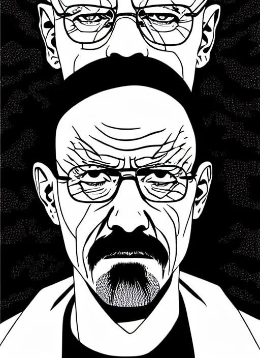 Image similar to junji ito style portrait of walter white, intricate, highly detailed, illustration, art by junji ito, junji ito