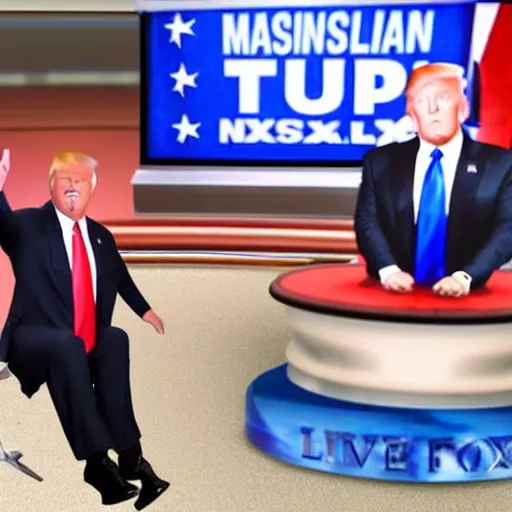 Prompt: brian kilmeade massaging donald trump's feet live on foxnews. hd television photorealistic