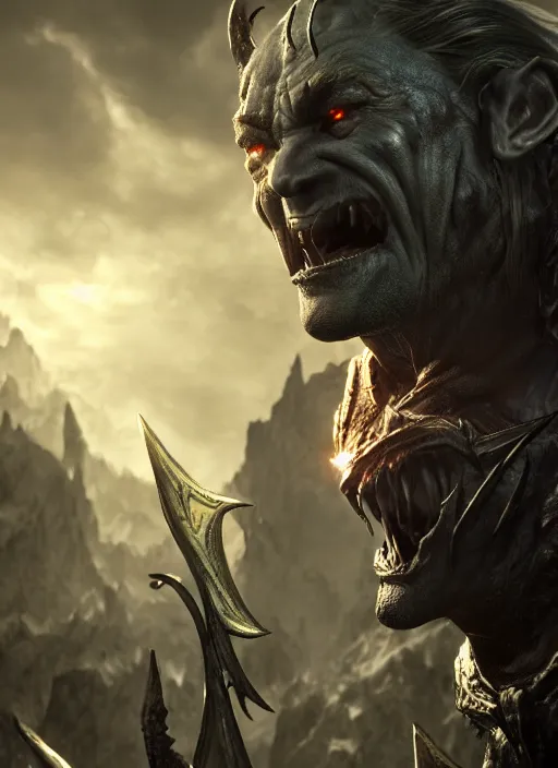Prompt: tarnished orc, ultra detailed fantasy, elden ring, realistic, dnd character portrait, full body, dnd, rpg, lotr game design fanart by concept art, behance hd, artstation, deviantart, global illumination radiating a glowing aura global illumination ray tracing hdr render in unreal engine 5
