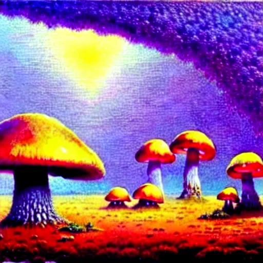 Image similar to amazing mushroom landscape by bruce pennington,