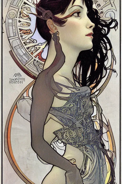 Image similar to portrait of tifa lockhart by alphonse mucha, james jean, manuel sanjulian, sharp focus, illustration