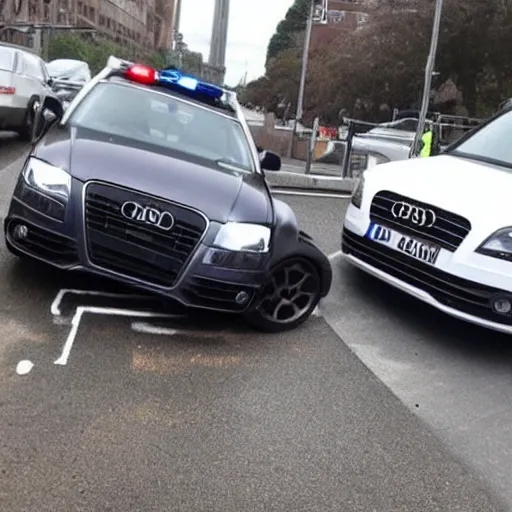 Image similar to audi bumped into police car