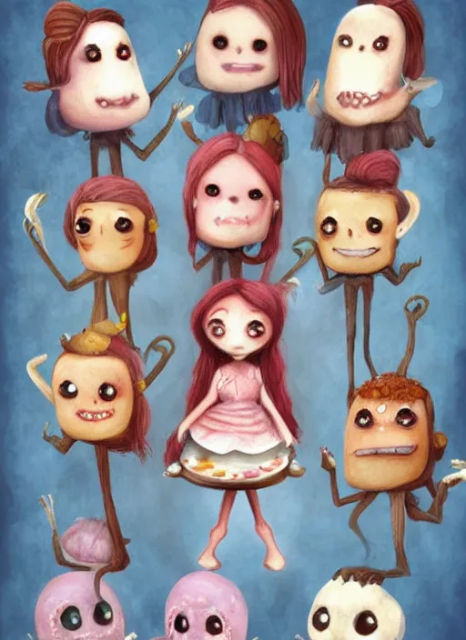 Prompt: fnafs eating cakes painted by nicoletta ceccoli, detailed digital art, trending on Artstation