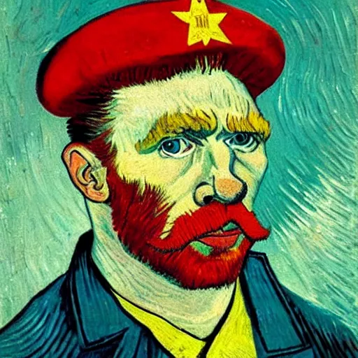 Prompt: communist clown, van gogh style