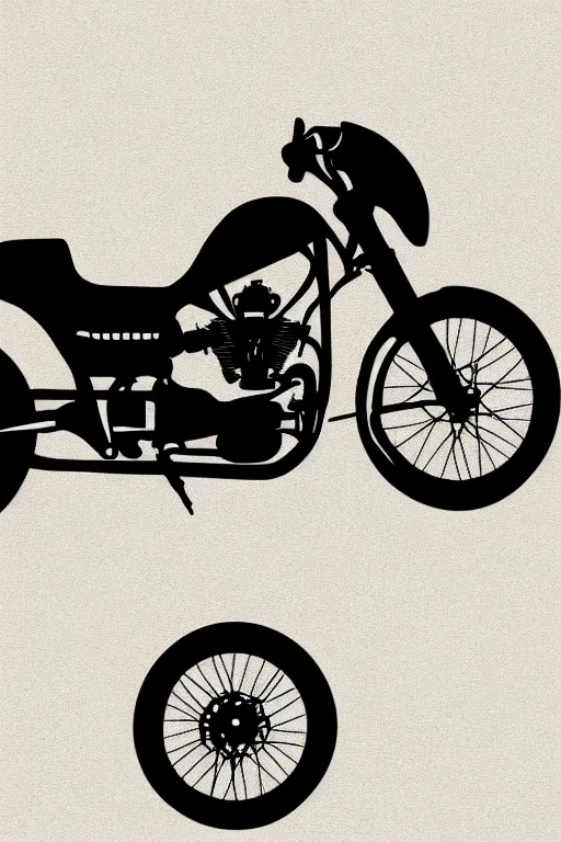 Image similar to minimalist boho style art of a motorbike, illustration, vector art