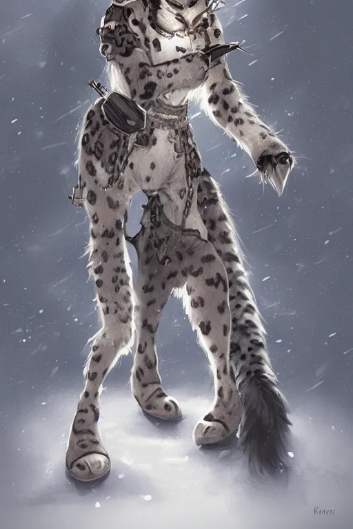 Prompt: anthropomorphic medieval snow leopard, trending on artstation, trending on furaffinity, digital art, by kawacy, anime, furry art, warm light, backlighting, cartoon, concept art, cyberpunk