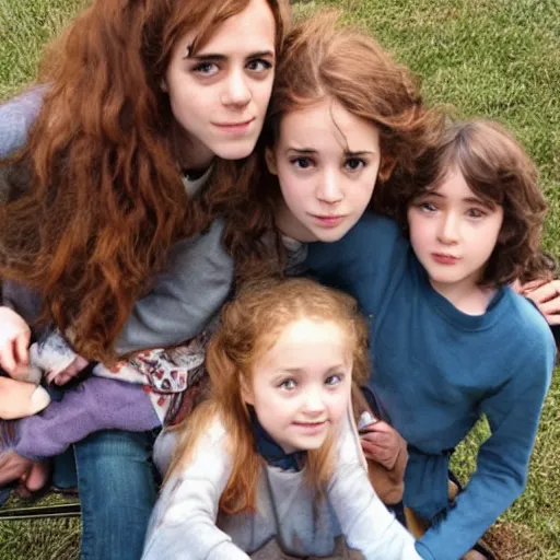 Prompt: hermione granger with her children