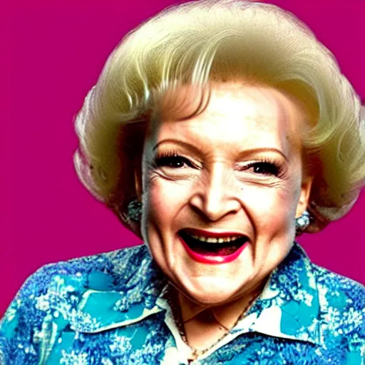 Image similar to betty white's head on a robot body