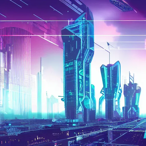 Prompt: megastructure city, cyberpunk aesthetic,