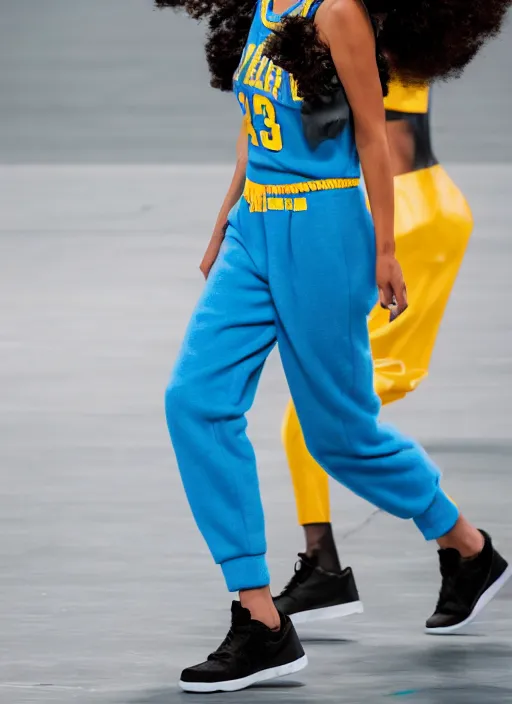 Image similar to hyperrealistic and heavy detailed air jordan runway show of marge simpson, leica sl 2 5 0 mm, vivid color, high quality, high textured, real life