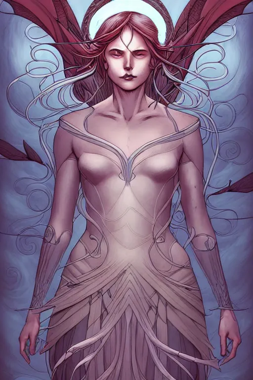 Prompt: comic cover art of a wind elemental, dnd, high fantasy digital illustration, by jenny frison and sana takeda, intricate details, stunning inking lines, flat colors, 4 k, hd, artstation