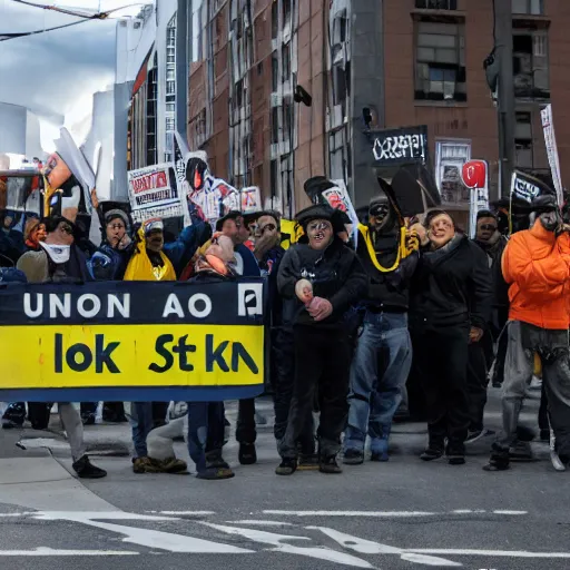 Image similar to a union on strike 8k photo