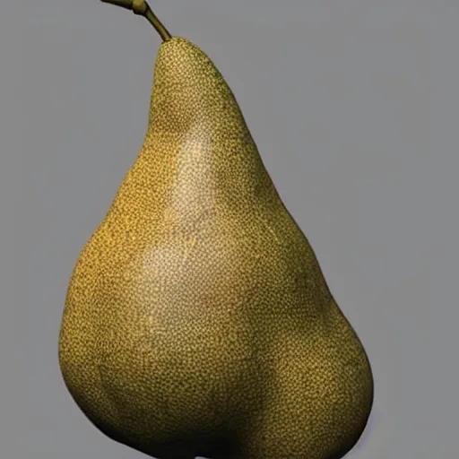 Image similar to a sculpture in the shape of a bitten pear that looks like a woman's body, in the style of dominique rayou, 3 d render