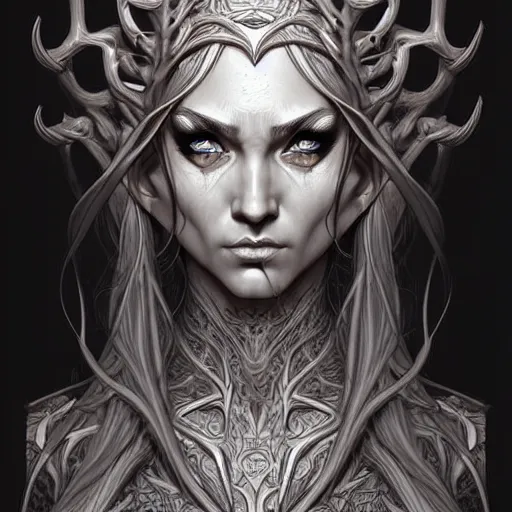 Image similar to digital art, centered head and shoulders of a elven ,intricate, veins, by James Jean and by artgerm , ultradetailed, charachter design, concept art, trending on artstation,