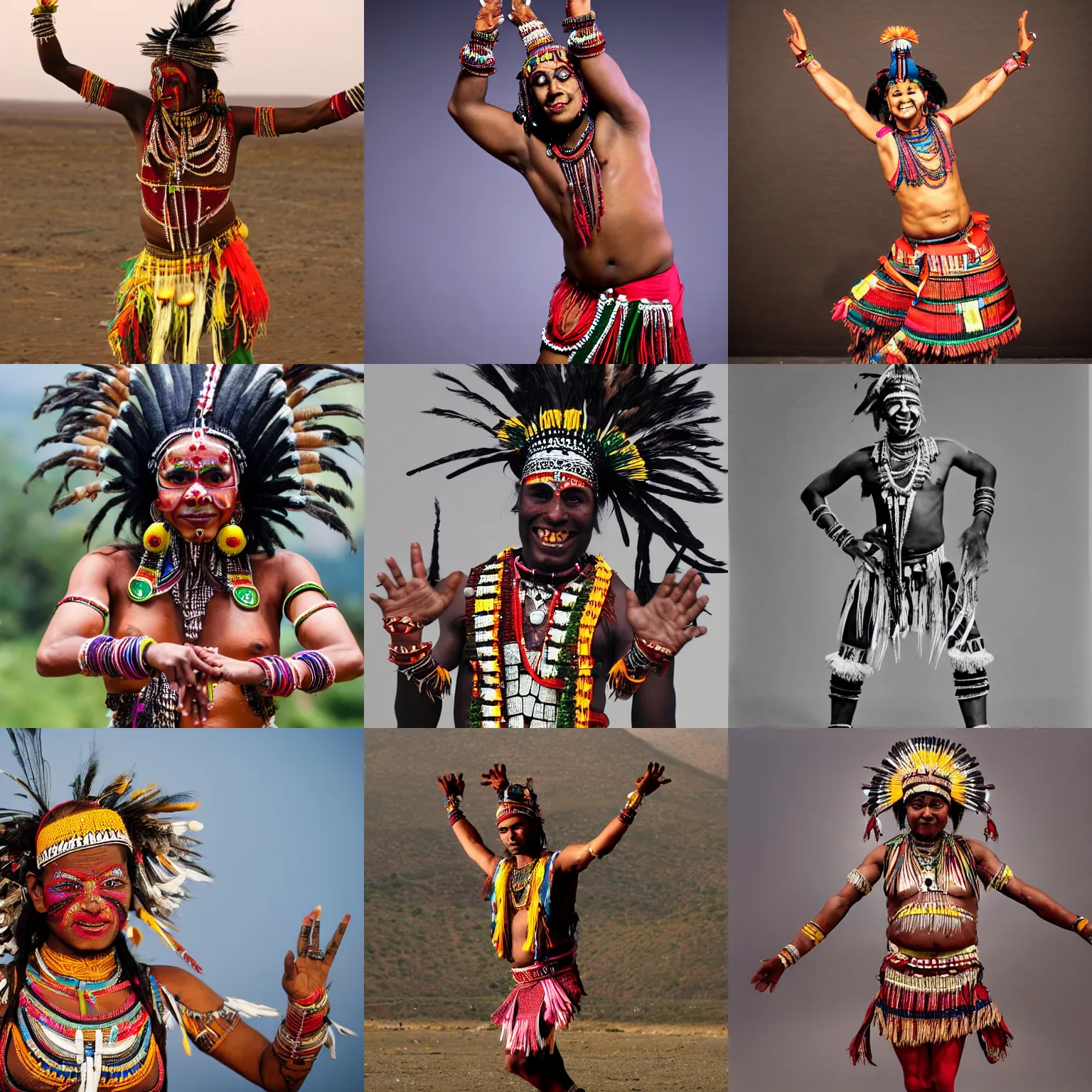 Prompt: a tribal dancer with 4 arms