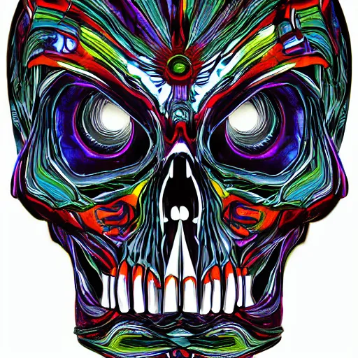 Image similar to album cover of a electronic group, skull head, album cover art, album cover