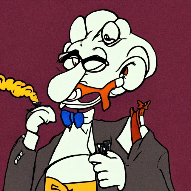 Image similar to still of max from sam and max smoking