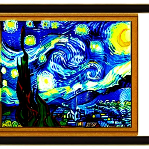 Image similar to starry night by vincent van gogh