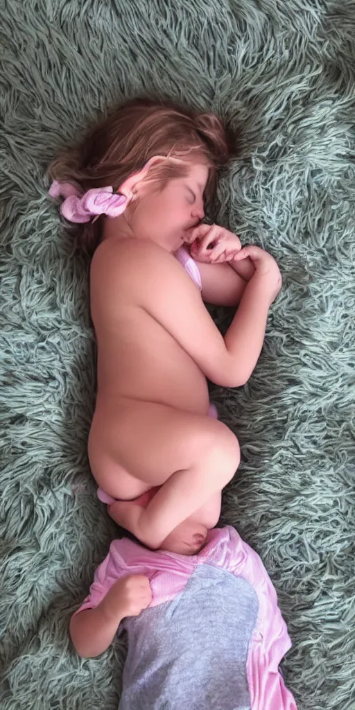 Image similar to a babygirl sleeping well after a long day of play