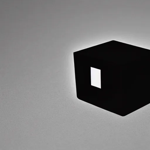 Prompt: little black cube if darkness