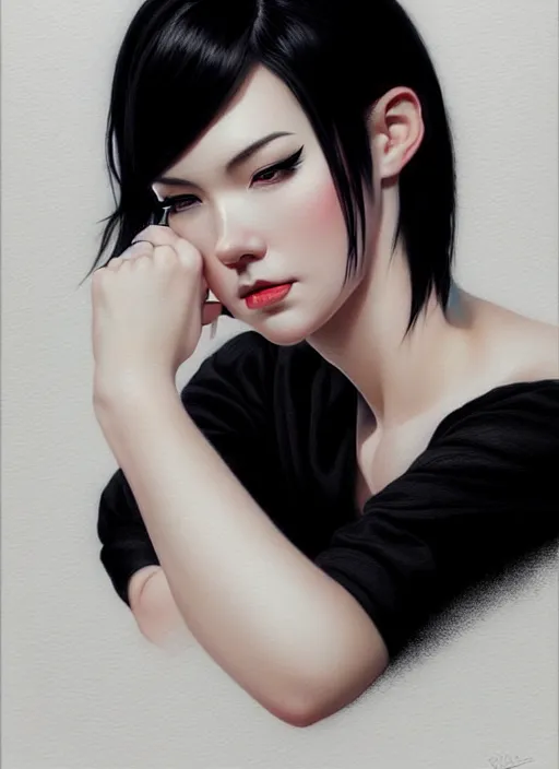 Prompt: photo of a elegant young woman in the style of WLOP and Stefan Kostic and Artgerm, black hair, black dress, realistic, sharp focus, 8k high definition, insanely detailed, intricate, elegant, art by stanley lau and artgerm
