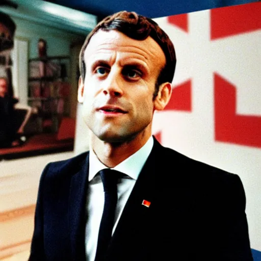 Prompt: Emmanuel Macron in Fight Club (1999)