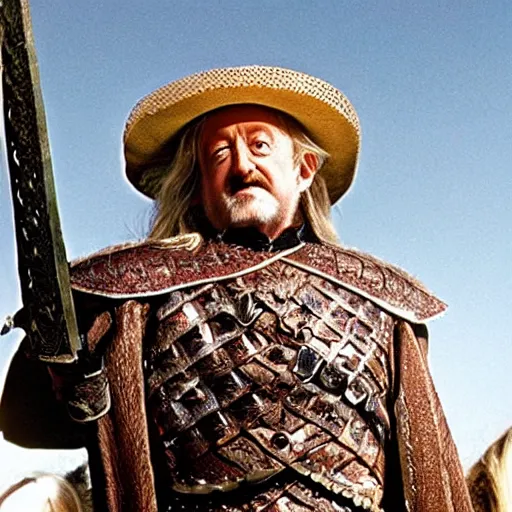 Image similar to theoden king of rohan wearing sombrero