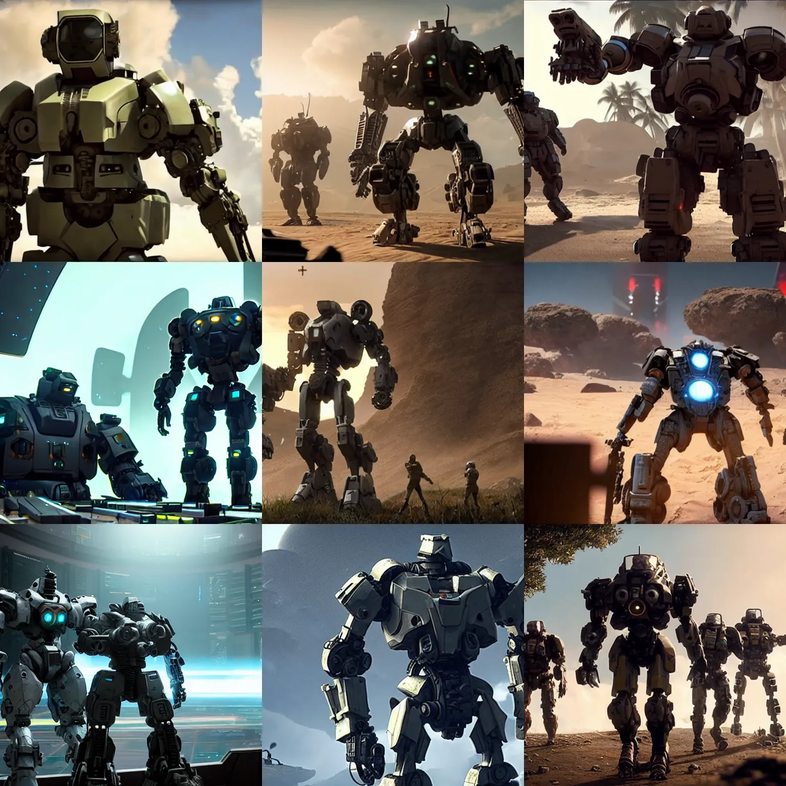 Prompt: cinematic still in 2 0 2 0 / 2 0 2 1 / 2 0 2 2 unity demo video and pacfic rim movie, no text, mech warrior
