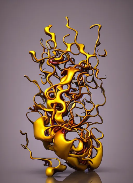 Image similar to 3D abstract resin miniature sculpture by Salvador Dali, psychedelic, abstractionism, realistic, 8K, Hyperrealism, Subsurface scattering, raytracing, Octane Render, Zbrush, simple background