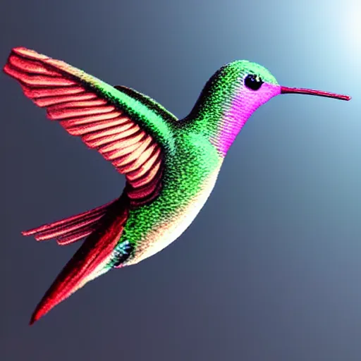 Image similar to ultra realistic cyber!!!! hummingbird