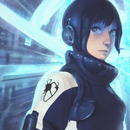 Image similar to nami one piece streetwear, techwear, cyberpunk style outfit, scifi, blue side lighting, full body, nose piercing, detailed portrait, intricate complexity, by greg rutkowski, artgerm, ross tran, conrad roset, takato yomamoto, ilya kuvshinov. 4 k, beautiful, aesthetic octane render, aesthetic octane render, cinematic dramatic atmosphere