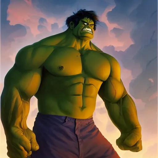 Image similar to hero world the hulk, behance hd by jesper ejsing, by rhads, makoto shinkai and lois van baarle, ilya kuvshinov, rossdraws global illumination