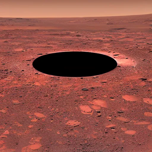 Image similar to dimensional portal on the ground on mars