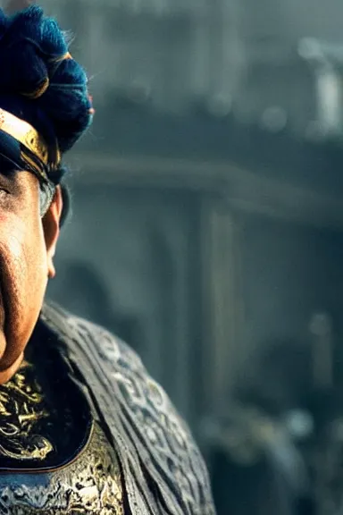 Image similar to very very intricate photorealistic photo of wario in an episode of game of thrones, photo is in focus with detailed atmospheric lighting, award - winning details