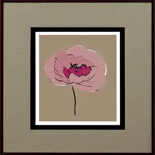 Image similar to paint, painting with frames, earthy, minimal, abstract, peony flower, pastel and neutral colors