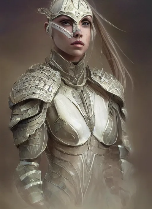 Image similar to a professional portrait of a beautiful young female, clothed in ethereal battle armor, olive skin, long dark hair, beautiful bone structure, symmetrical facial features, intricate, elegant, digital painting, concept art, smooth, sharp focus, finely detailed, illustration, from Valerian and the City of a Thousand Planets, in the style of Ruan Jia and Mandy Jurgens and Artgerm and Greg Rutkowski and William-Adolphe Bouguerea