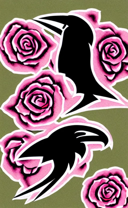 Image similar to ravens and roses illustration