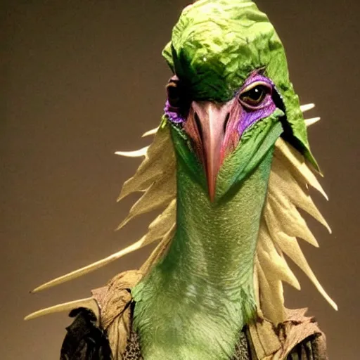 Image similar to evil skeksis from the dark crystal