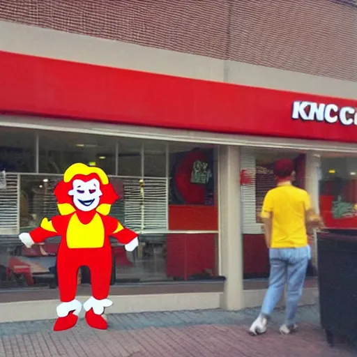 Prompt: ronald mcdonald in kfc